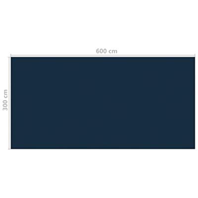 VidaXL Zwembadfolie solar drijvend 600x300 cm pe zwart en blauw