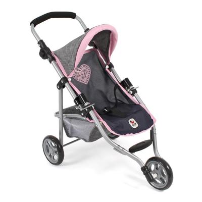 Poppenwagen Jogger Lola - Melange Navy Grijs Poppenwagen Jogger Lola - Melange Navy Grijs