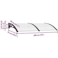 Deurluifel 200x80 cm PC zwart en transparant - thumbnail