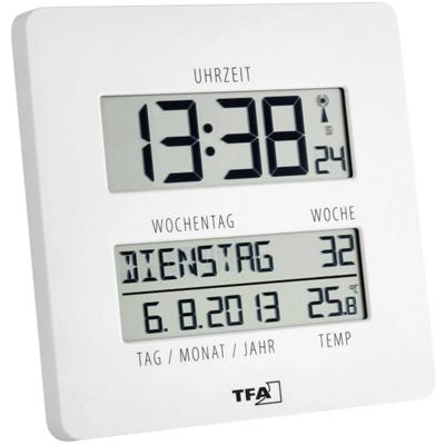 TFA Dostmann 60.4509.02 Wandklok Zendergestuurd 2.7 cm x 19.5 cm x 19.5 cm Wit