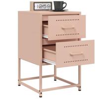Nachtkastje 36x39x60,5 cm staal roze - thumbnail