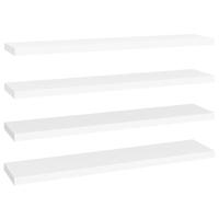 Wandschappen zwevend 4 st 120x23,5x3,8 cm MDF wit - thumbnail