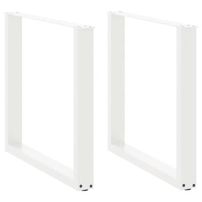 Eettafelpoten 2 st U-vormig 80x(72-73) cm staal wit