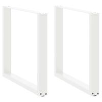 Eettafelpoten 2 st U-vormig 80x(72-73) cm staal wit - thumbnail