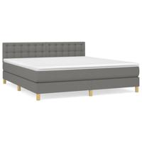 Boxspring met matras stof donkergrijs 180x200 cm - thumbnail