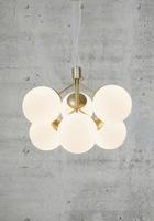 Hanglamp glazen bollen Kroonluchter goud Nordlux &apos;Ivona&apos; E27 opaal glas 62 cm - thumbnail
