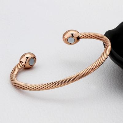 Europa en Amerika stijl vrouwelijke Brass-plating juwelen Rose Gold knoflook magnetische gezondheid Open Bracelet grootte: 8 mm * 17 cm (Rose goud)