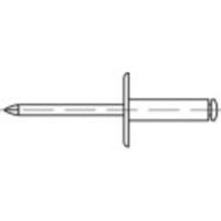 TOOLCRAFT 160154 Open popnagel (Ø x l) 5 mm x 10 mm Aluminium Staal 250 stuk(s) - thumbnail