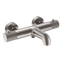 Badmengkraan Thermostatisch Wiesbaden Ribbd Hartafstand 15 cm Geborsteld Staal - thumbnail