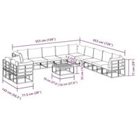 Tuinbankenset met kussen 12 pcs Zwart Aluminium - thumbnail