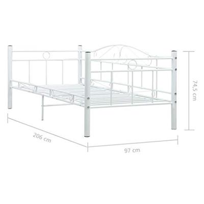 VidaXL Bedbank metaal wit 90x200 cm