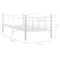 vidaXL Bedbankframe metaal wit 90x200 cm - thumbnail