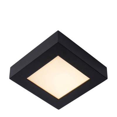 Lucide BRICE-LED - Plafonnière Badkamer - LED Dimb. - 1x15W 3000K - IP44 - Zwart