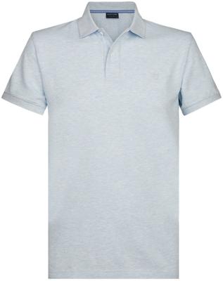 Profuomo Heren Poloshirt Blauwgrijs Garment Washed Slim Fit