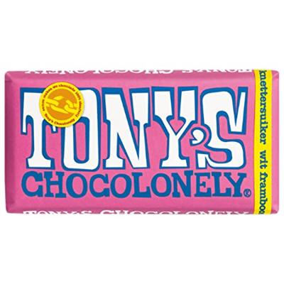 Tony's Chocolonely - Wit framboos knettersuiker - 15x 180g Tony's Chocolonely - Wit framboos knettersuiker - 15x 180g