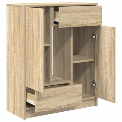 Dressoir met lades en deuren 73x31x90 cm sonoma eikenkleurig