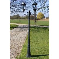 VidaXL Tuinlantaarn met 2 armen 230 cm aluminium donkergroen/zwart - thumbnail