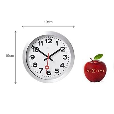 NeXtime ne-3998ar wandklok dia. 19 cm, geborsteld aluminium, 'station'