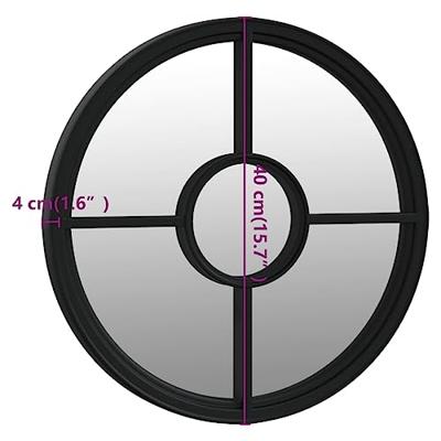 Tuinspiegel rond 40x4 cm ijzer zwart
