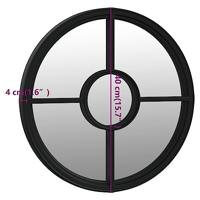 Tuinspiegel rond 40x4 cm ijzer zwart - thumbnail