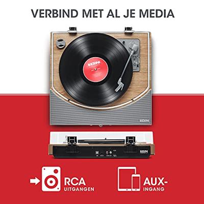 ION Audio Premier LP - Draadloze Bluetooth platenspeler / vinyl platenspeler met luidsprekers, USB-conversie, RCA & hoofdtelefoonuitgangen - Natuurlijke houtafwerking