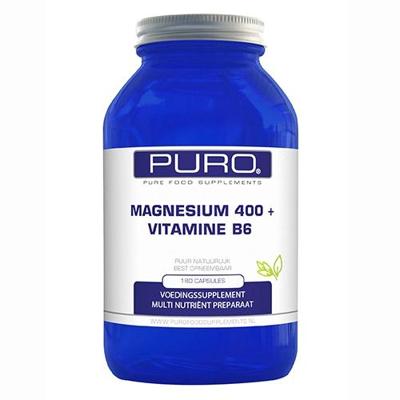 Puro Magnesium 400 + Vitamine B6 Ontspannen Spieren 180Capsules Puro Magnesium 400 + Vitamine B6 Ontspannen Spieren 180Capsules