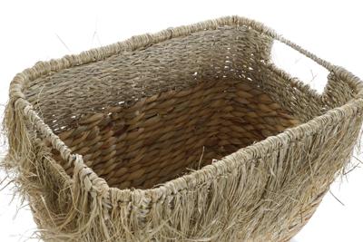 Mandenset DKD Home Decor Bruin Multicolour Natuurlijk Franjes 40 x 30 x 26 cm