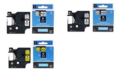 Rillprint compatible D1 tape voor Dymo 40918, 9 mm, zwart op geel - thumbnail