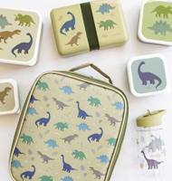 Set van 4 lunchboxen voor jongens DINOS A Little Lovely Company kaki - thumbnail