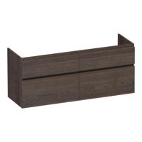 Brauer Delight - Onderkast - 140 cm - met 4 Softclose Lades Greeploos en 2 Sifon Uitsparingen - Lamellen Eiken Zwart - thumbnail