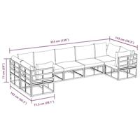 Tuinbankenset met kussen 7 pcs Zwart Aluminium - thumbnail