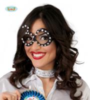 Funbril 30 met steentjes zwart - thumbnail