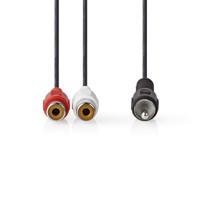 Subwooferkabel | RCA Male - 2x RCA Female | 0,2 m | Zwart [CAGB24010BK02] - thumbnail