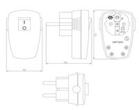 BACHMANN Geaarde stekker , zwarte platte wipschakelaar 2-p - thumbnail
