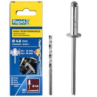 Rapid High Performance Blindklinknagels Ø 4.8x20mm + boor in blister (50 stuks) - thumbnail