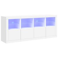 Dressoir met LED-verlichting 163x37x67 cm wit - thumbnail