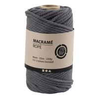 Creativ Company Macrame koord grijs, 55m - thumbnail