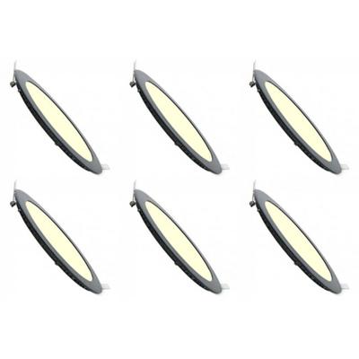 LED Downlight Slim 6 Pack - Inbouw Rond 3W - Dimbaar - Zeer Warm Wit 2700K - Mat Zwart Aluminium - Ø83mm