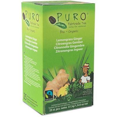 Puro Bio thee Gember Citroengras, fairtrade, pak van 25 zakjes