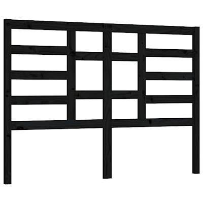 Hoofdbord 146x4x104 cm massief grenenhout zwart