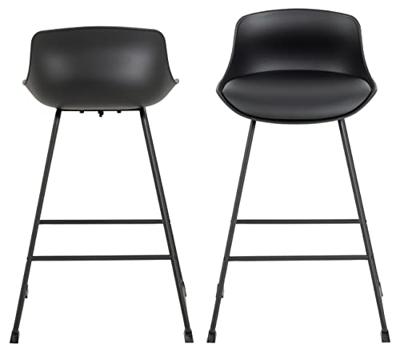 Bendt Barstoel 'Pelle' PU, kleur Zwart (zithoogte 66cm)