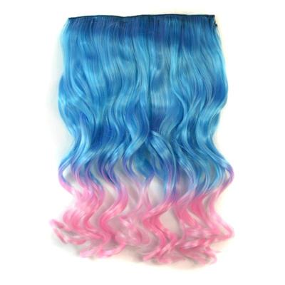 Eendelige naadloze Hair Extension stuk kleur verloop grote golf lang Curling Clip Type haarstukje