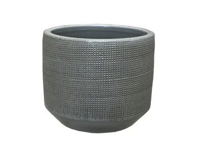 HS potterie Pot lagos d19h17cm raster taupe HS potterie Pot lagos d19h17cm raster taupe