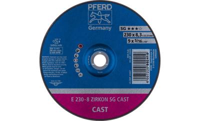 PFERD TOOLS 62223747 E 230-8 ZIRKON SG CAST Afbraamschijf gebogen Diameter 230 mm Boordiameter 22.23 mm Grijs/grauw sferoïdisch gietijzer, Giethuid 10 stuk(s)