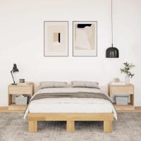 Bedframe zonder matras 120x200 cm massief hout eiken - thumbnail
