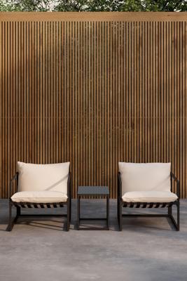 Nohr Loungeset 'Kandie' Met 2 loungestoelen en tafel, kleur Beige/Zwart