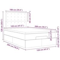 Ottoman bed met matras 120x200cm stof zwart - thumbnail