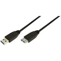 LogiLink CU0043 USB-kabel USB 3.2 Gen1 USB-A stekker, USB-A bus 3.00 m Zwart - thumbnail