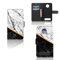 Motorola Moto Z2 Force Bookcase Marmer Wit Zwart - Origineel Cadeau Man - thumbnail