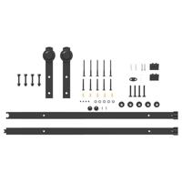 Doos met onderdelen voor schuifdeur 213,5 cm staal zwart - thumbnail